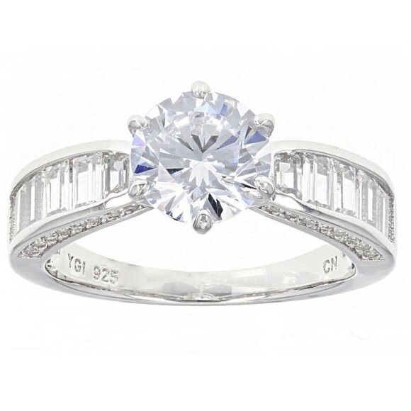 Bella Luce Cubic Zirconia Women's Engagement Ring Rhodium Over Sterling Silver - Picture 1 of 6